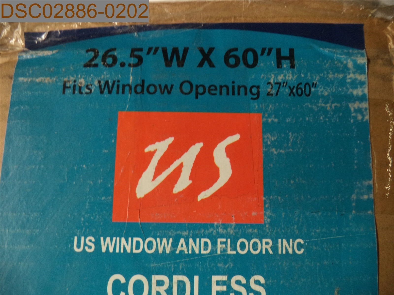 US Window and Floor Cordless 2" Faux Wood Blind, White 26.5" x 60" CLF0102640600