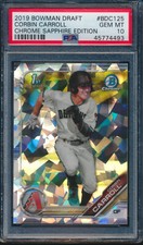 PSA 10 CORBIN CARROLL 2019 Bowman Chrome Draft SAPPHIRE REFRACTOR RC GEM MINT