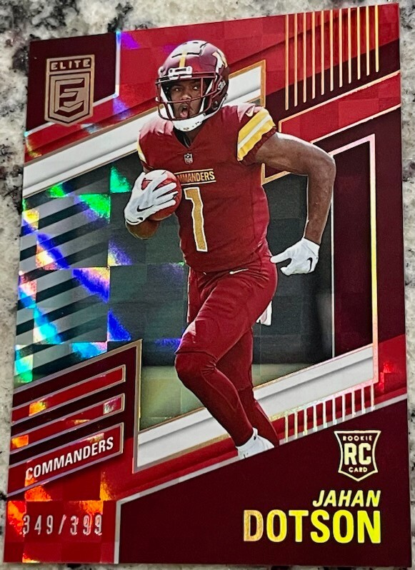 JAHAN DOTSON - 2022 PANINI DONRUSS ELITE RED CHECKERBOARD COMMANDERS /399 No.123