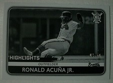 2020 Topps Big League Highlights Black & White #300 Ronald Acuna Jr Braves 2/50