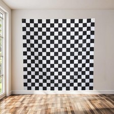 6.6x6.6ft Black and White Checkered Backdrop for Racing Car Party Decorations