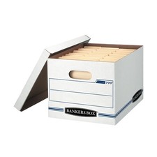 Bankers Box Basic Duty Letter/Legal File Storage Box with Lids, 10 Pack, White C