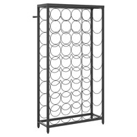 Weinregal FüR 45 Flaschen Schwarz 54X18X100 Cm Schmiedeeisen