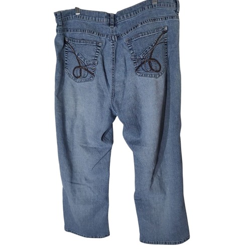 Pantalones de mezclilla Kim Rogers capris bordados bolsillos traseros cinco bolsillos para mujer 16 - Imagen 3 de 10