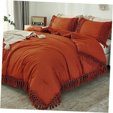  Comforter King Size Set Burnt Orange, 3 Pieces Boho King (104"x90") Terracotta