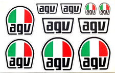 10 X AGV MOTOBIKE RACING HELMET TT MOTO GP VINYL STICKERS IDEAL - BIKES HELMETS