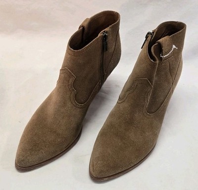 *Frye Women's Size 8 Reina Bootie Suede Ankle Boots Cognac Brown 