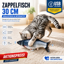 Interaktiver Zappelfisch 30 cm USB aufladbar ...