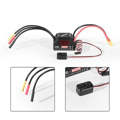 80A Brushless ESC with External Program for port for 1/10 RC Car Setup HG-80A