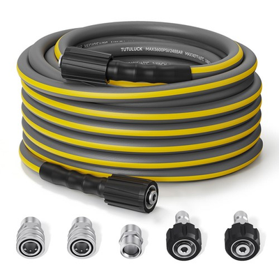 #ad Flexible Pressure Washer Hose 50FT 1 4#x27;#x27; Kink Resistant 3600 PSI Power Washe... $51.34