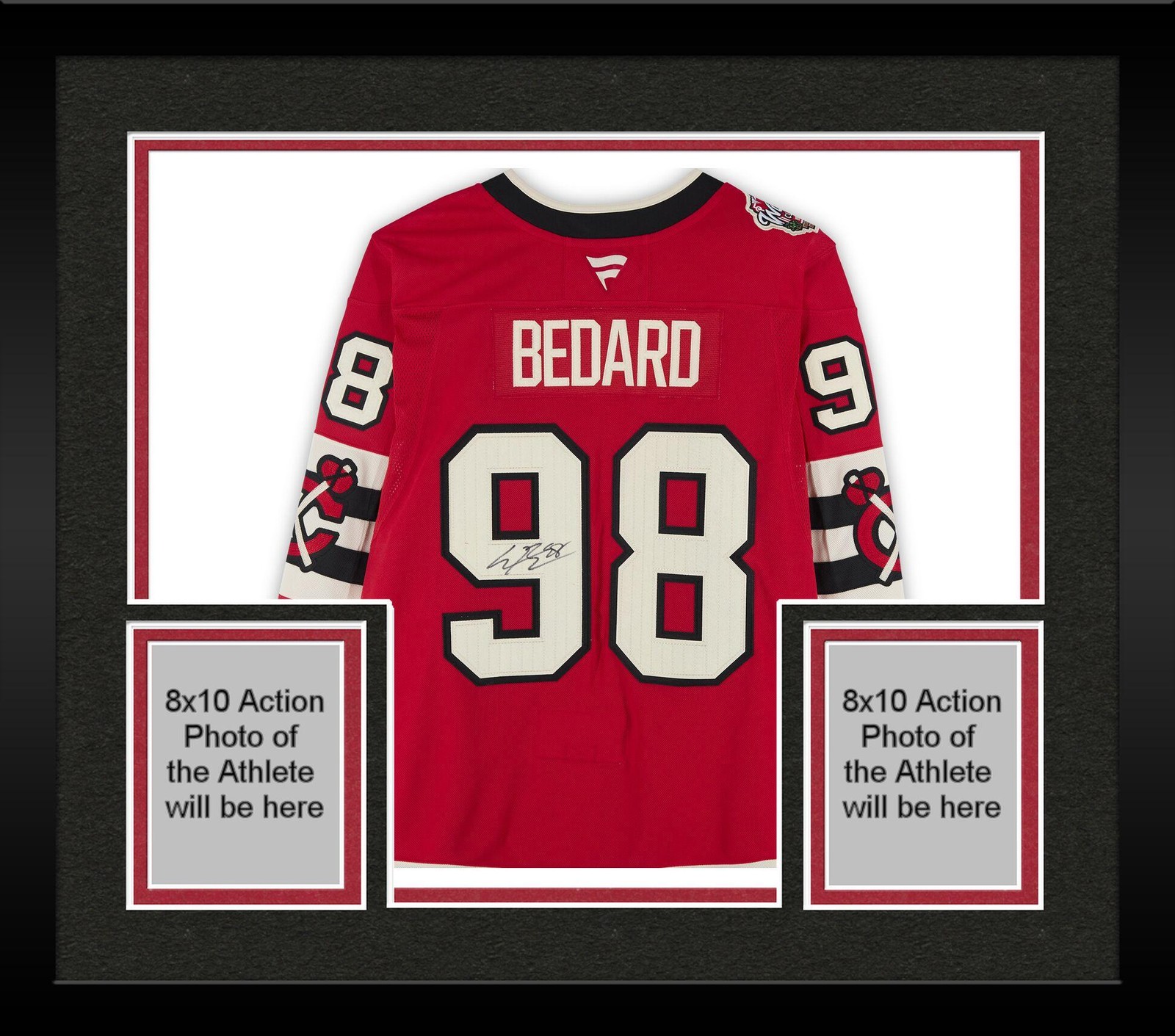 Connor Bedard Autographed Signed Chicago Blackhawks Framed Blackhawks 2025 Winter Classic Premium Jersey 