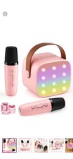 Vojjump Karaoke System Bluetooth Rechargeable Pink Microphone Speaker