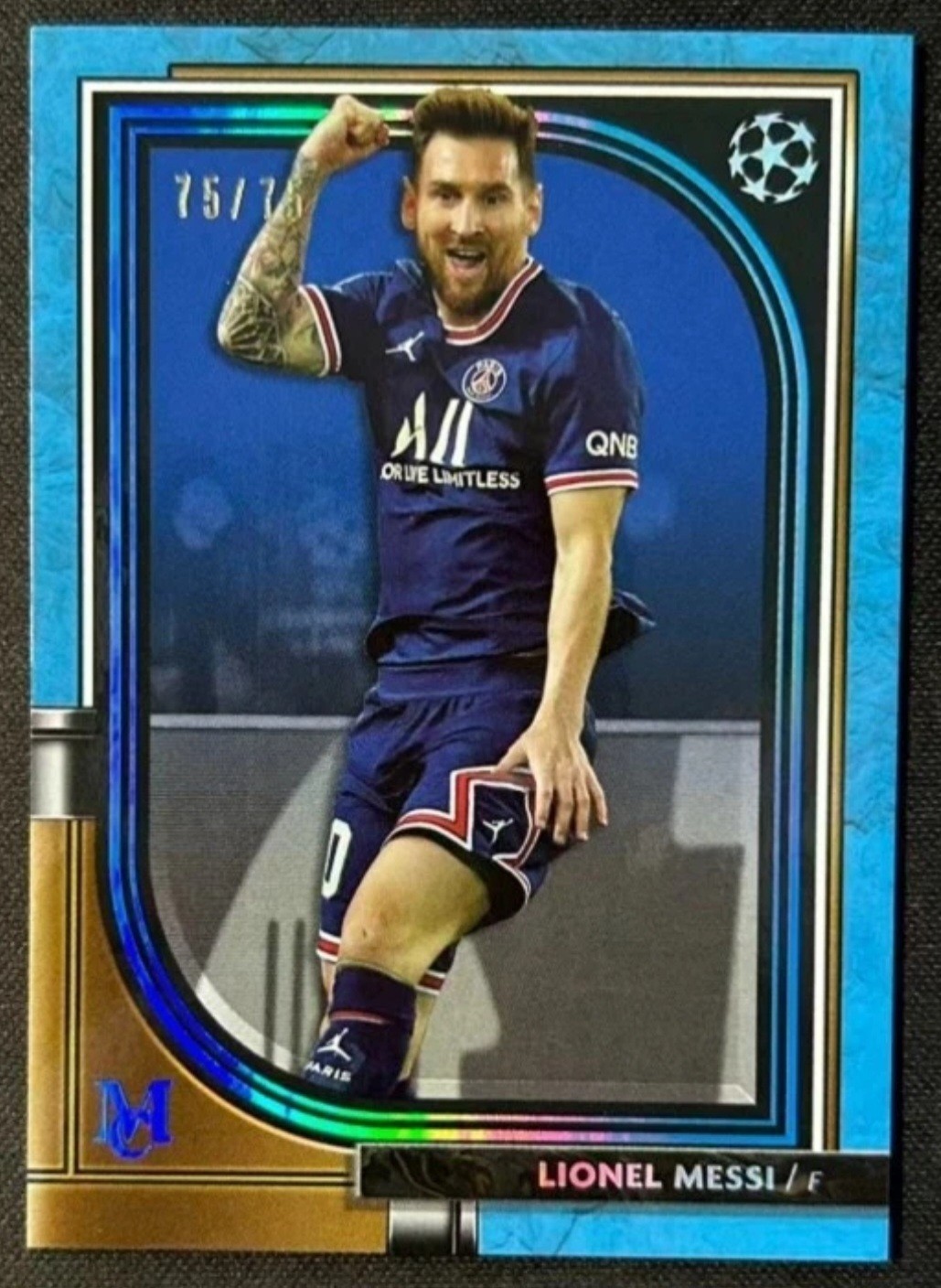 2021-22 Topps Museum Collection UCL Lionel Messi PSG #30 Sapphire *75/75 🔥🔥🔥