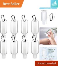 Durable 2oz Travel Sanitizer Holders - 8 Refillable Keychain Bottles