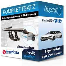 Für Hyundai i30 CW Kombi 12- WESTFALIA Anhängerkupplung abnehmbar + 13polig neu