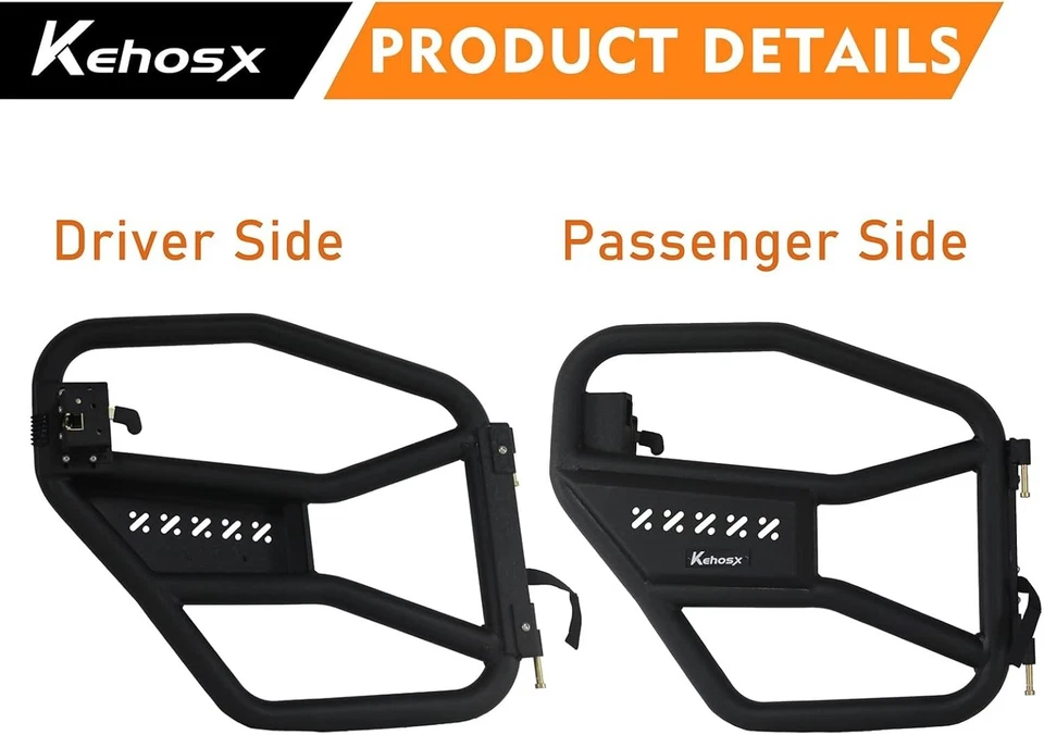 Rear Tube Doors for Jeep Wrangler JK 2007-2018 Heavy-Duty Off-Road Steel Set Foto 2 de 4