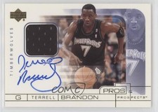 2001-02 Upper Deck Pros & Prospects Game Jersey Terrell Brandon #TB-A Auto 0c3