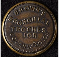 EP-38 , 3¢ Brown's Bronchial Troches, 1862 Encased Postage, Extremely Fine