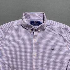 Vineyard Vines Shirt Mens Medium Blue Slim Fit Gingham Button Down 1W010505