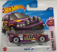 HOT WHEELS FORD ESCORT RS ST RALLY CAR RED COMPACT KINGS MINT ON CARD 120