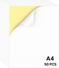 50 Fogli A4 Adesivi per Stampante (297X210 Mm) – Fogli Adesivi A4 Stampabili, Ca