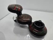Boro glass sherlock pipe, Black Green & Red Wig Wag Lollipop Smokin Deal 🔥NEW!