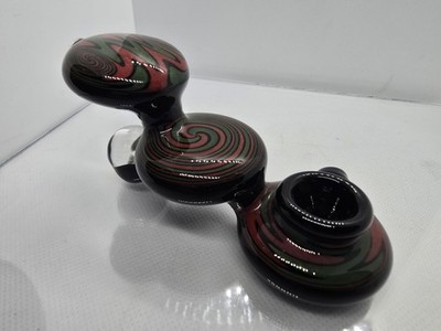 Boro glass sherlock pipe, Black Green & Red Wig Wag Lollipop Smokin Deal  NEW!