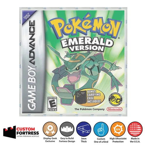 Custom Acrylic Hard Case for GAME BOY ADVANCE POKEMON EMERALD Video Game Box
