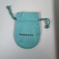 Tiffany  Co. Jewelry Pouch Dust Bag with Draw String Teal/Aqua 3.5" x 2.5"