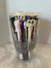 Vintage Mid Century Modern Bartender Cocktail Shaker Recipe Glass/Tumbler - 7”