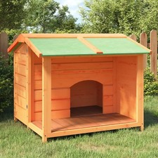 Dog Kennel Brown Solid Pine Wood Large Water-resistant materials