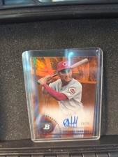 2022 Bowman Heritage Chrome Ricardo Cabrera Orange Refractor Auto /25