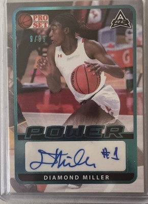 2021-22 Leaf Pro Set Power Base Autographs Diamond Miller #BA-DM2 Platinum #/99