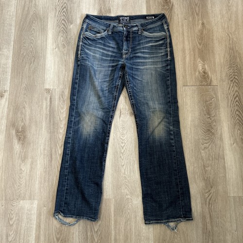 Salvage Buckle Jeans Mayhem Boot Mens 34R 34x32 Stretch Denim Whiskers Bootcut