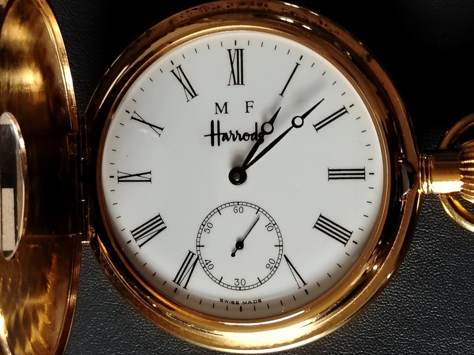 Rare Harrods 35 Year Long Service Pocket Watch Quality Swiss Made Time Piece — 第 2/4 张图片