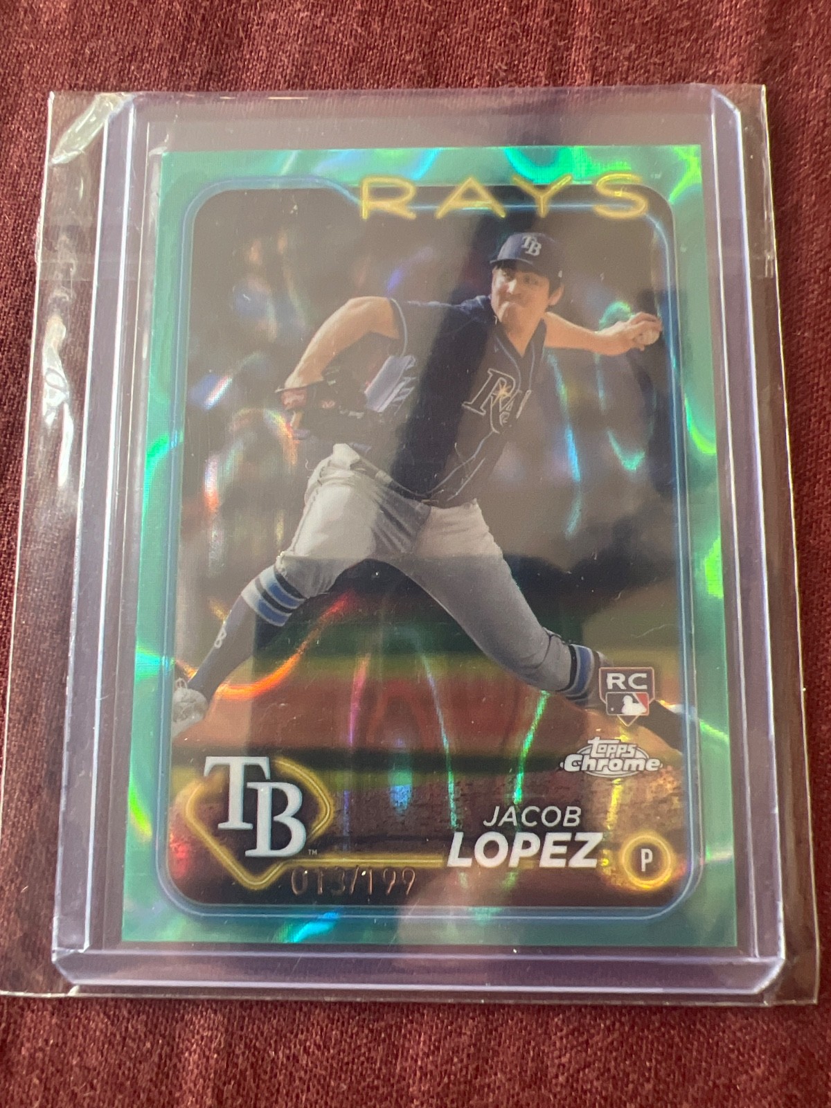 2024 Topps Chrome #225 Jacob Lopez Aqua Raywave Refractors #/199 Rookie RC