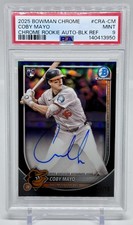 2025 Bowman Chrome Coby Mayo RC Auto Black Refractor 5/10 PSA 9 Orioles #CRA-CM