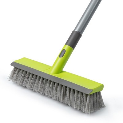 Floor Scrub Brush 2 in 1 Scrape and Stiff 9.5-inches floor brush, Green 