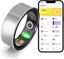Smart Ring Fitness Tracker Ring Titanium No APP Subscription Silver 11  CSS R