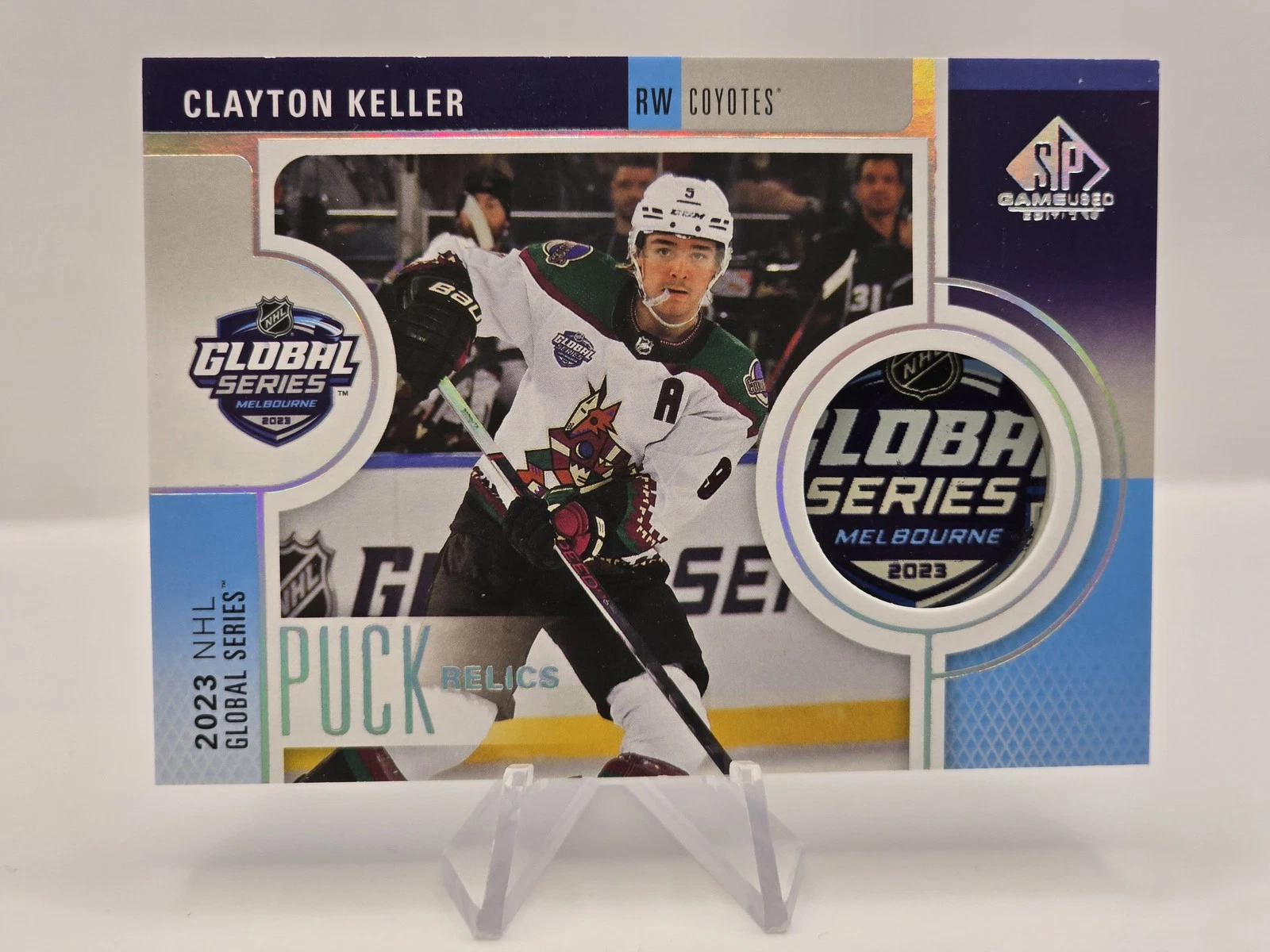 2024-25 SP Game Used #GSP-CK Clayton Keller 2023 Global Series Puck Relics