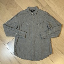 RRL Western Striped Snap Button Up Shirt Long Sleeve Men’s Large