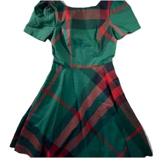 ModCloth x Collectif Wonders of The Whimsical Woods Green Swing Dress Sml Medium