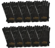 Welding Gloves 10 Pair Log Fire Wood Burner Glove Stove Welders Gauntlet Hi Heat