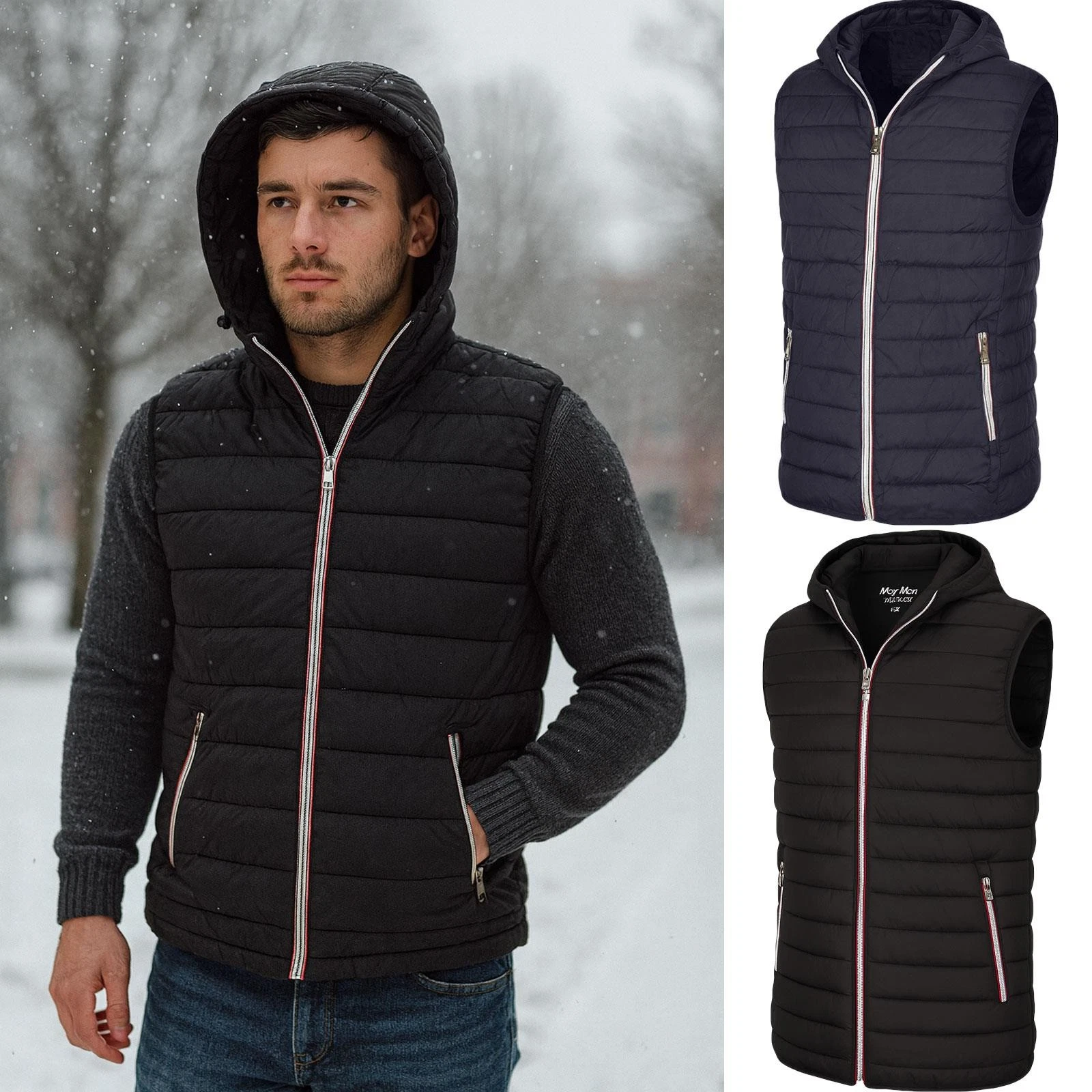 Mens Body Warmer Gilet Padded Quilted Winter Warm With Zip Pockets Sleeveless