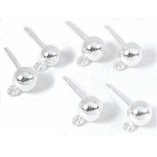 6 Sterling Silver Ball Stud Earrings 6mm