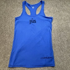 ALO Yoga Ribbed Tank Top Blue Racerback Sleeveless Activewear Women’s XXL Logo