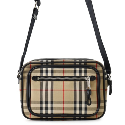 BURBERRY Nova Check Shoulder Bag Canvas/Leather Beige/Multicolor 8010152