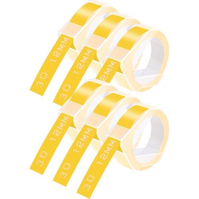 A521208 DYMO 3D Embossing Label Tape Organizer Xpress White/Yellow 12mm x6PCS