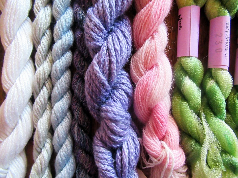 LOT of 17 NEEDLE NECESSITIES solid & hand dyed overdyed fibers Rachel Floss Wool - Image 2 of 3