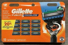 Genuine New GILLETTE FUSION 5 ProGlide Refill Razor Blades 12 Cartridges